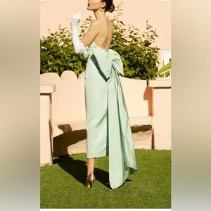 Alexia Maria Margaret Silk Faille Midi Dress Size 2